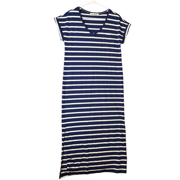 Peruvian Connection Newport Maxi Striped Short Sleeve Dress Sz‎ Small - Picture 1 of 7
